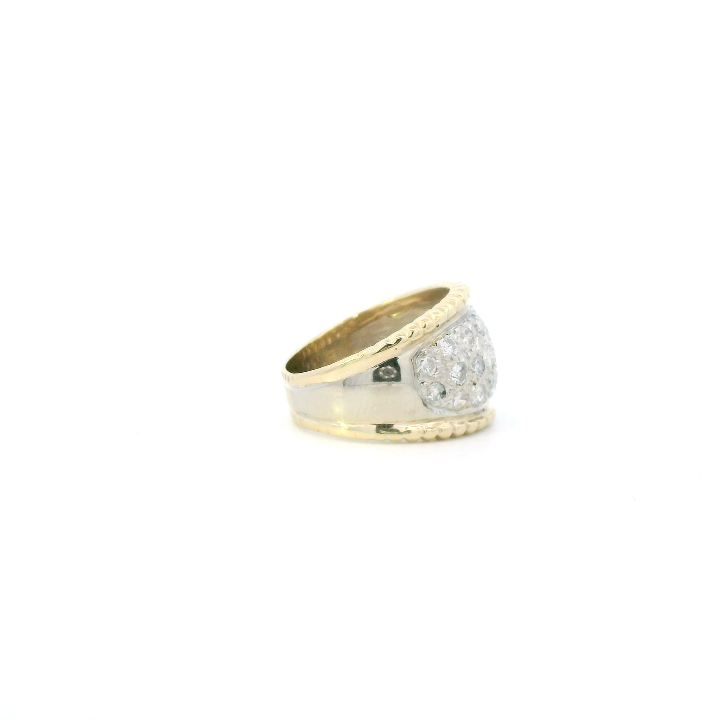 14K Yellow & White Gold Diamond Womens Ring - 1.49ct