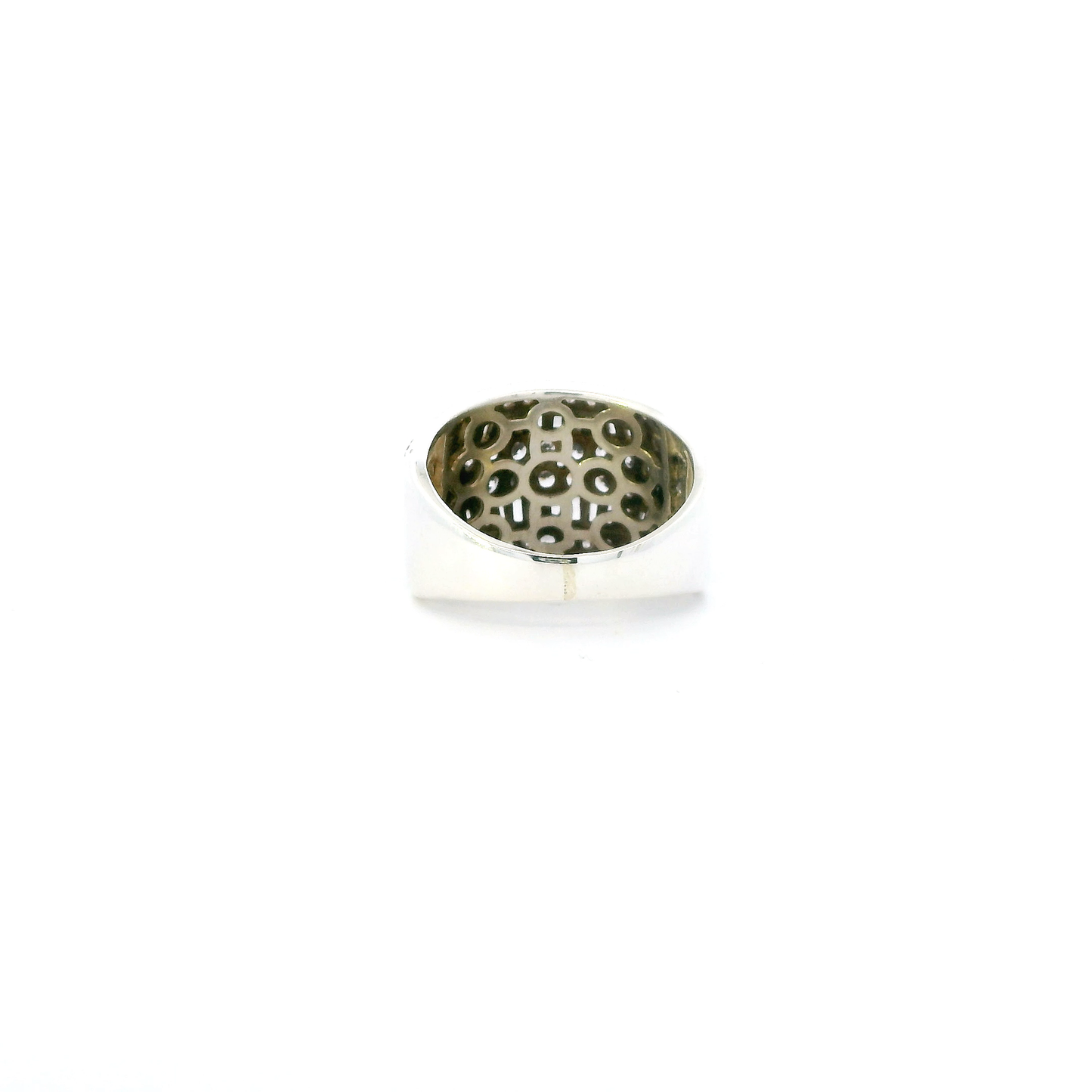 Silver Cz Wide Cluster Womens Ring