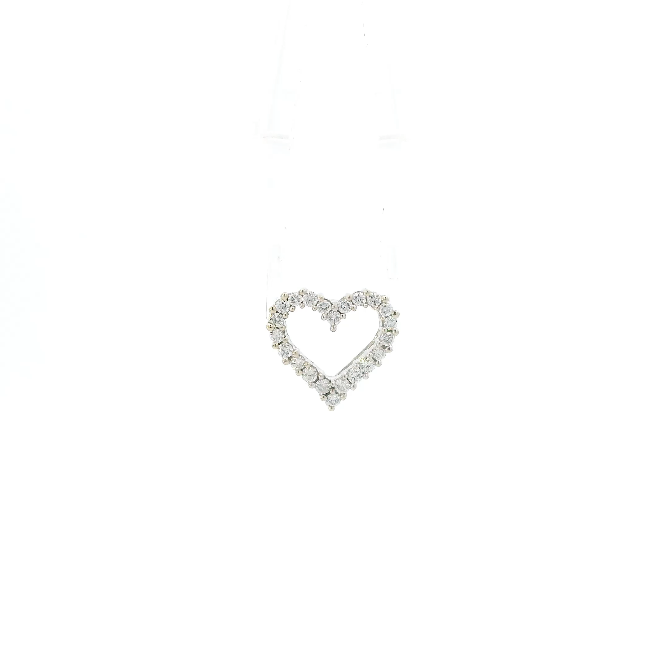 14K White Gold Diamond Heart Pendant - 0.40ct