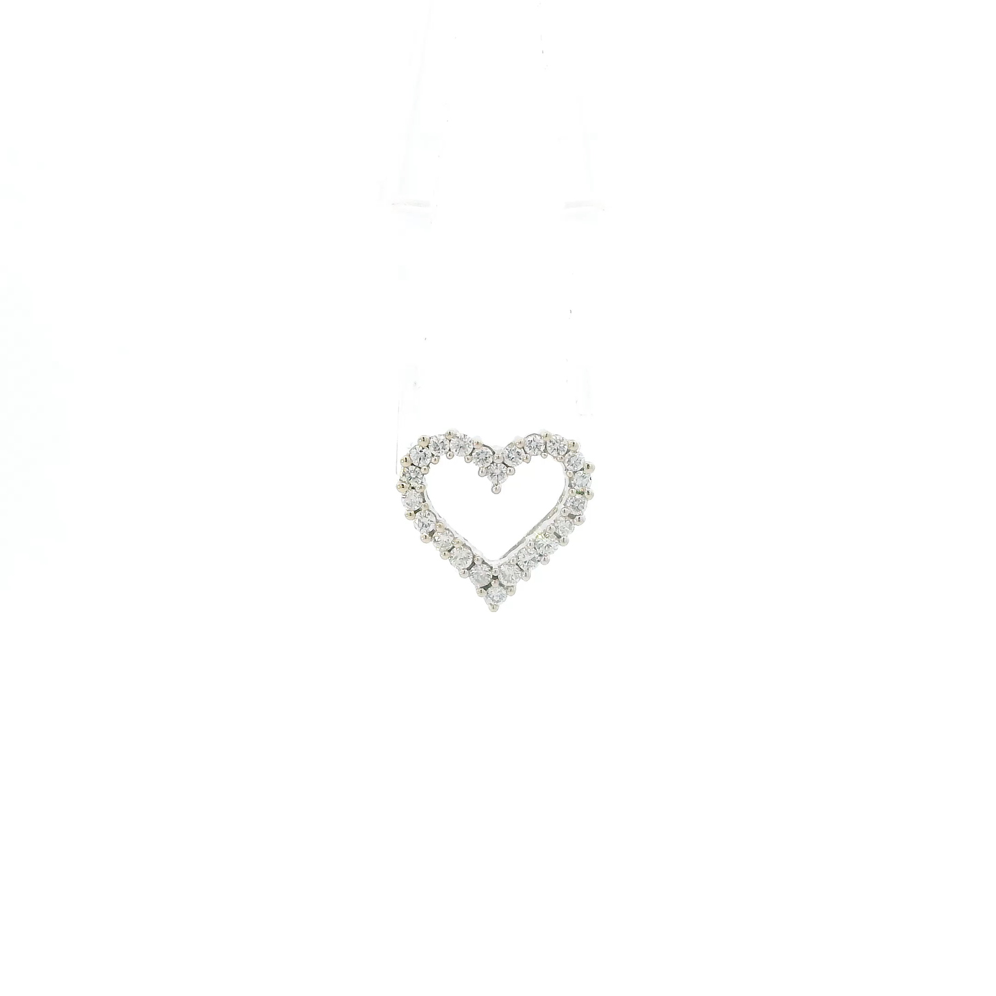 14K White Gold Diamond Heart Pendant - 0.40ct