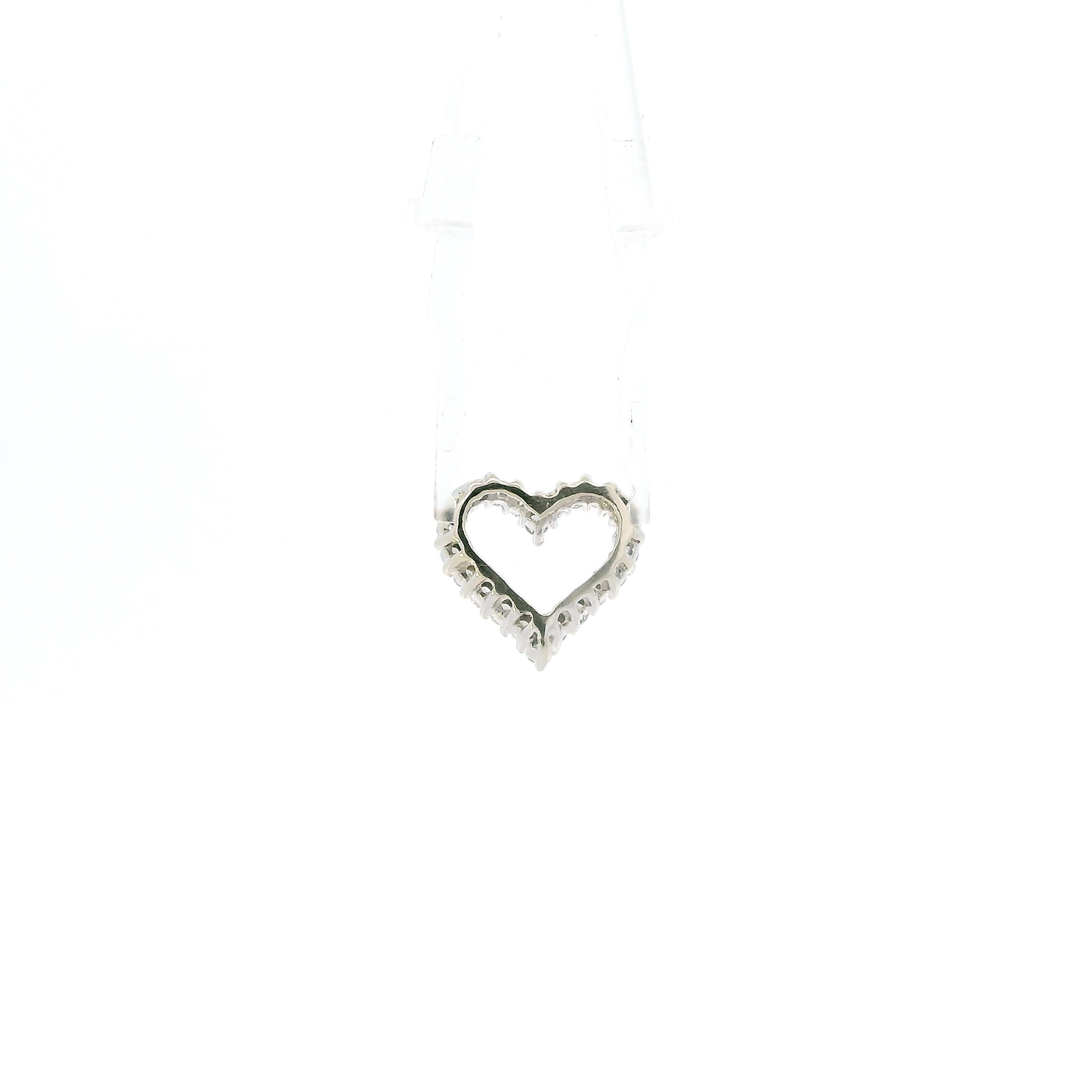 14K White Gold Diamond Heart Pendant - 0.40ct