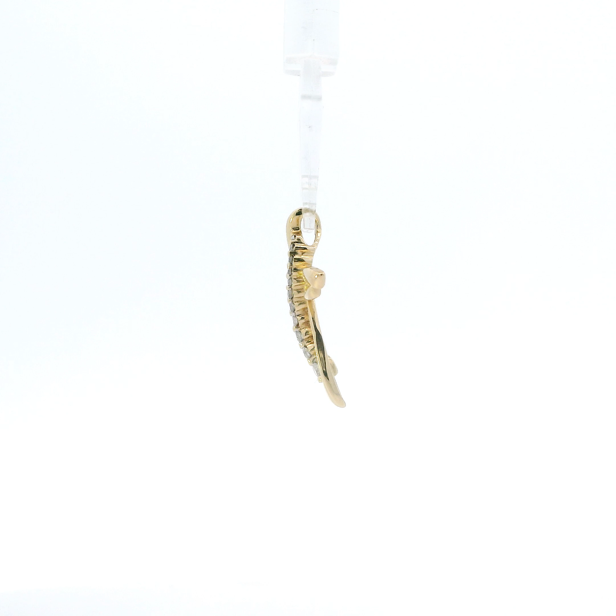 10K Yellow Gold Diamond Cross Pendant - 0.12ct