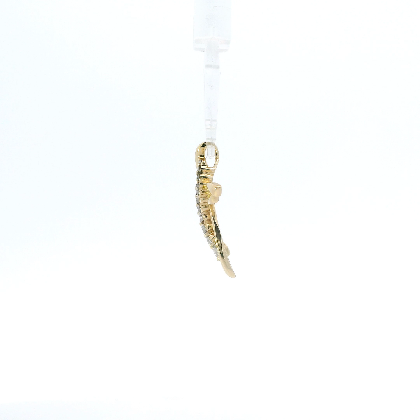 10K Yellow Gold Diamond Cross Pendant - 0.12ct