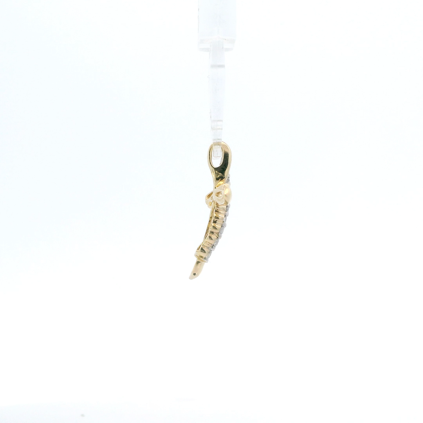 10K Yellow Gold Diamond Cross Pendant - 0.12ct