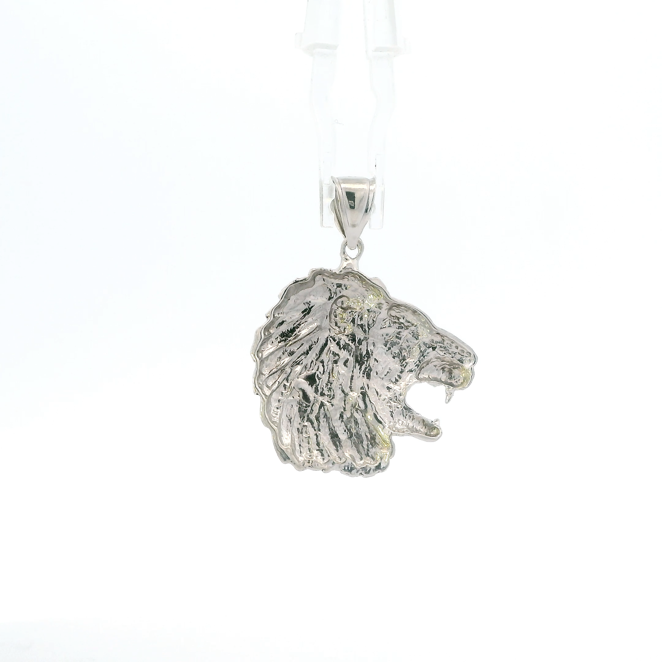 Silver Lion Head Pendant