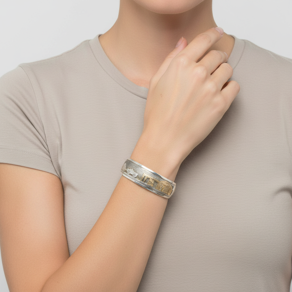 Silver Navajo "Storyteller" Cuff Bracelet