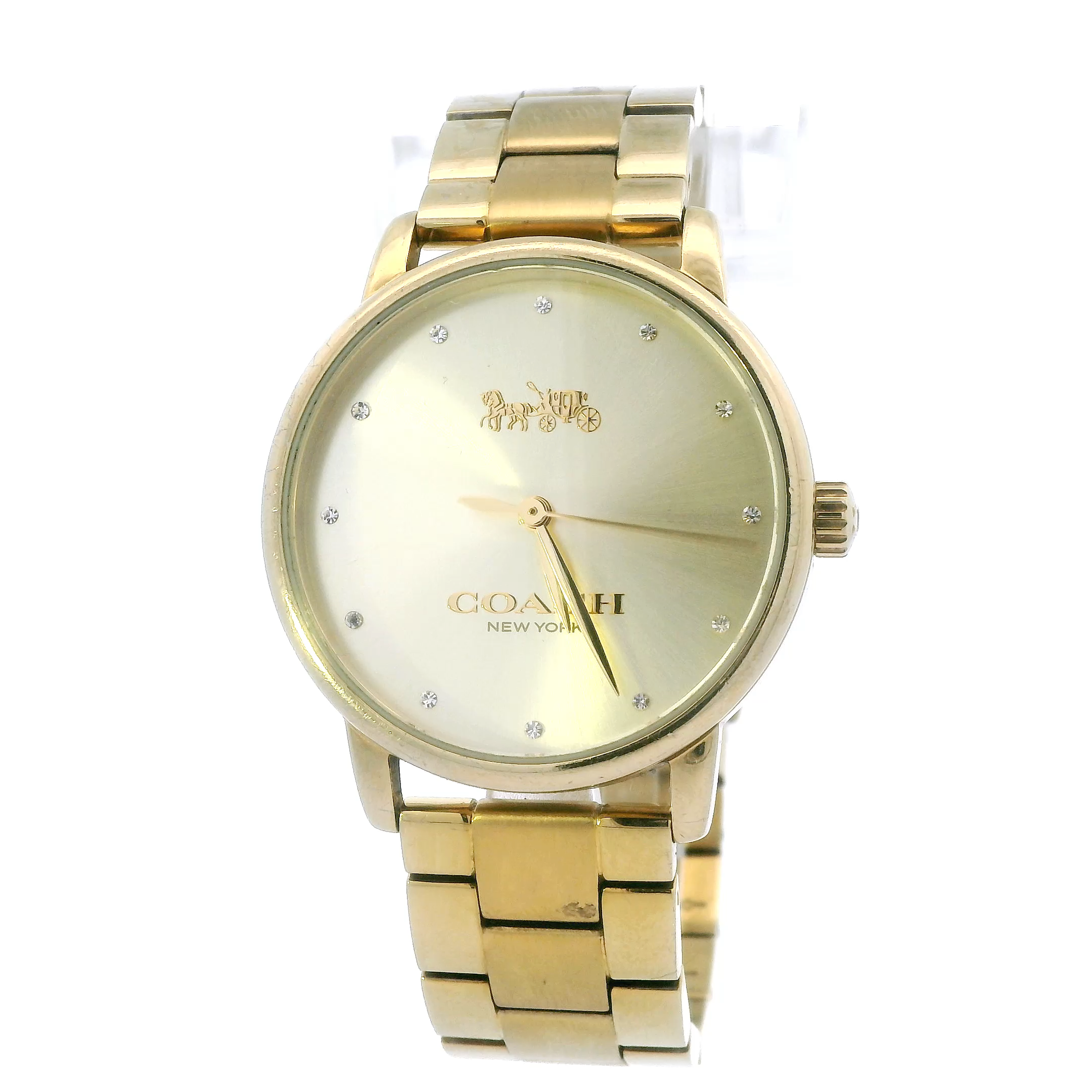 Coach Gold Tone Womens Wristwatch