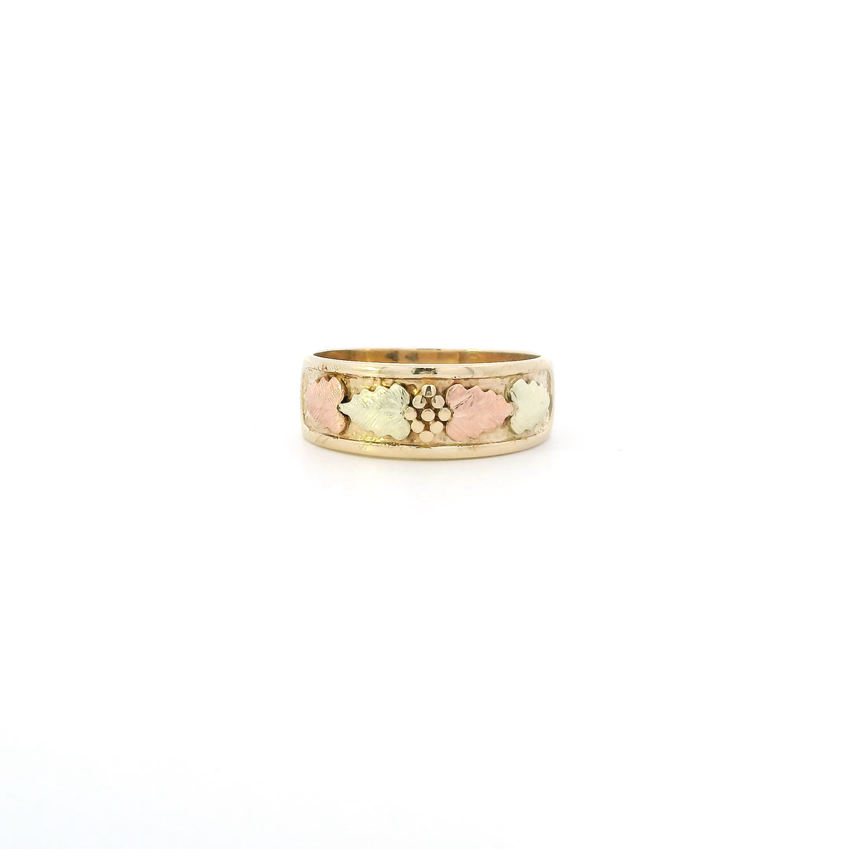 10K Yellow & Rose Gold Black Hills Gold Grape Vine Womens Ring
