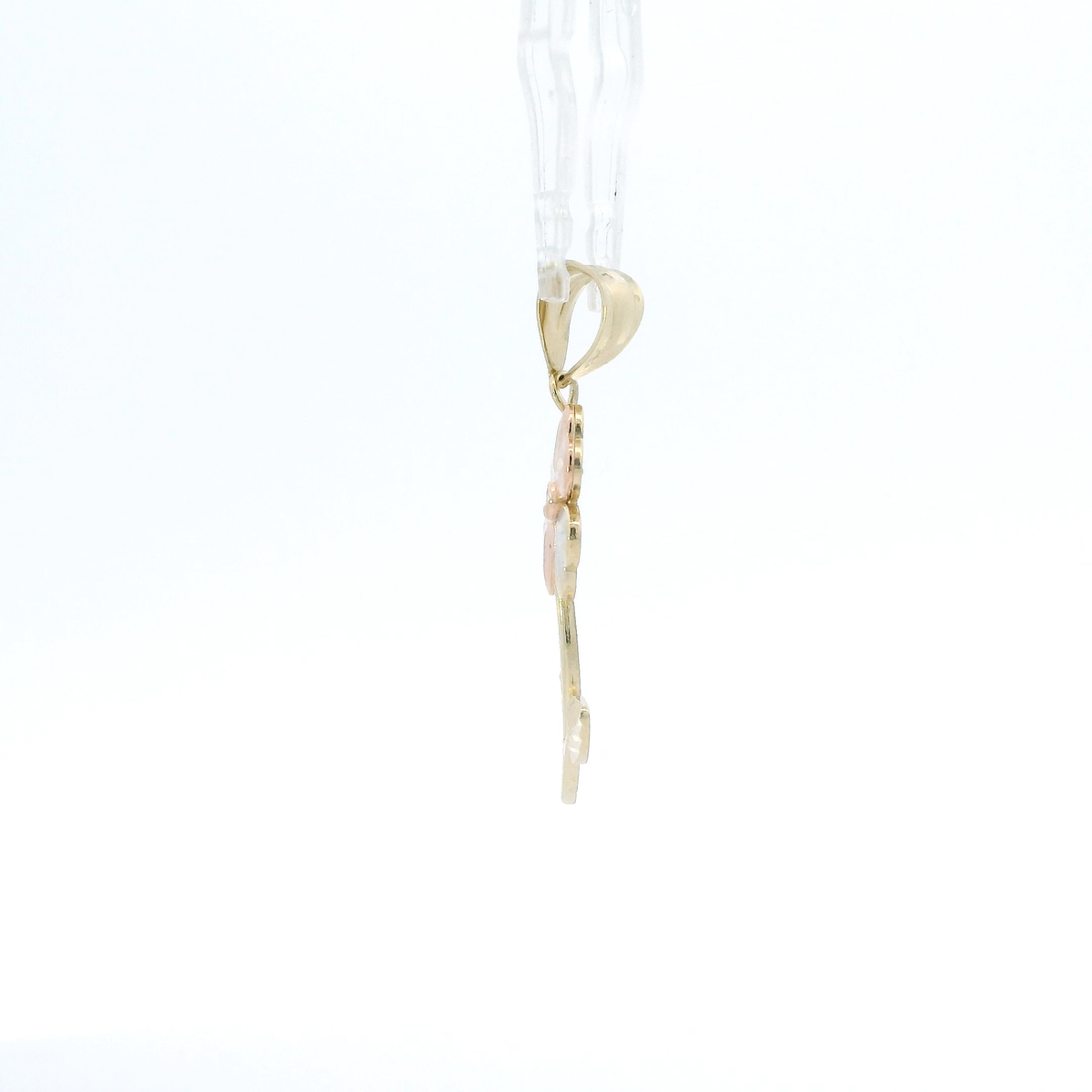 14K Tri Color Gold Flower Pendant