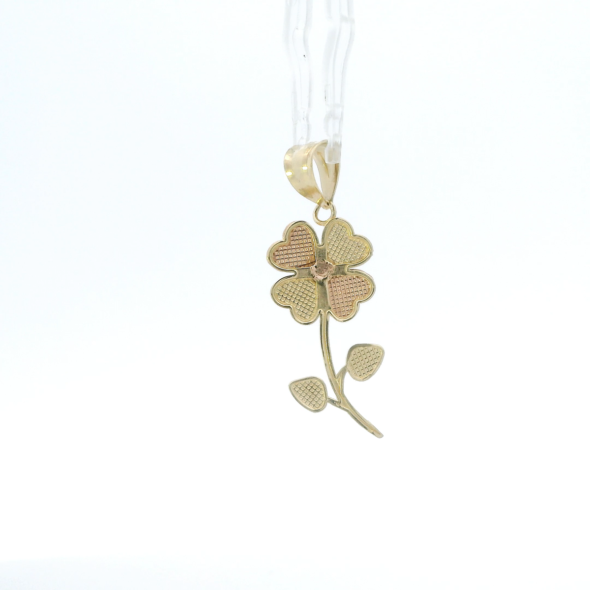 14K Tri Color Gold Flower Pendant