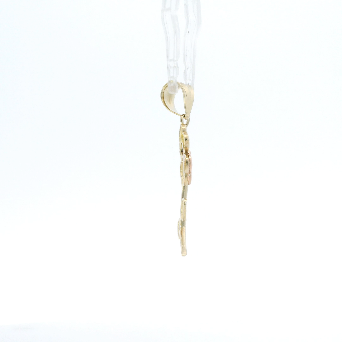 14K Tri Color Gold Flower Pendant