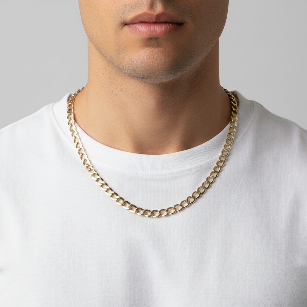 10K Yellow Gold 23.5" Hollow Curb Chain