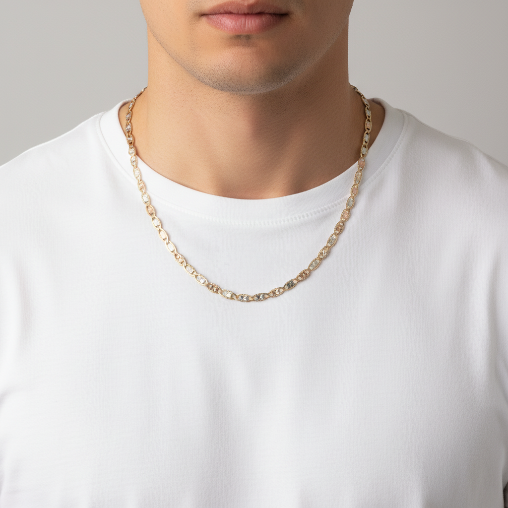 10K Yellow & Rose Gold 24" Mariner Chain