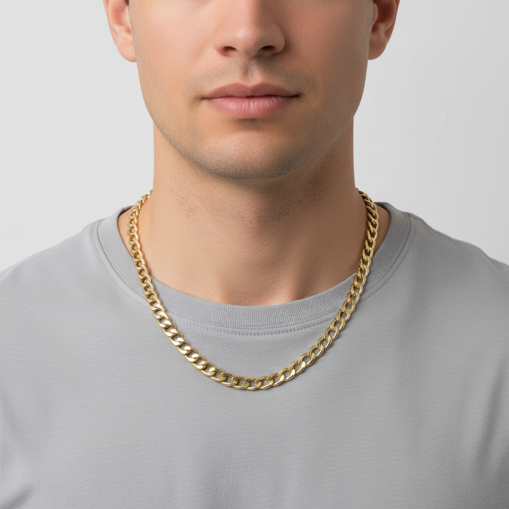 10K Yellow Gold 26" Hollow Curb Chain
