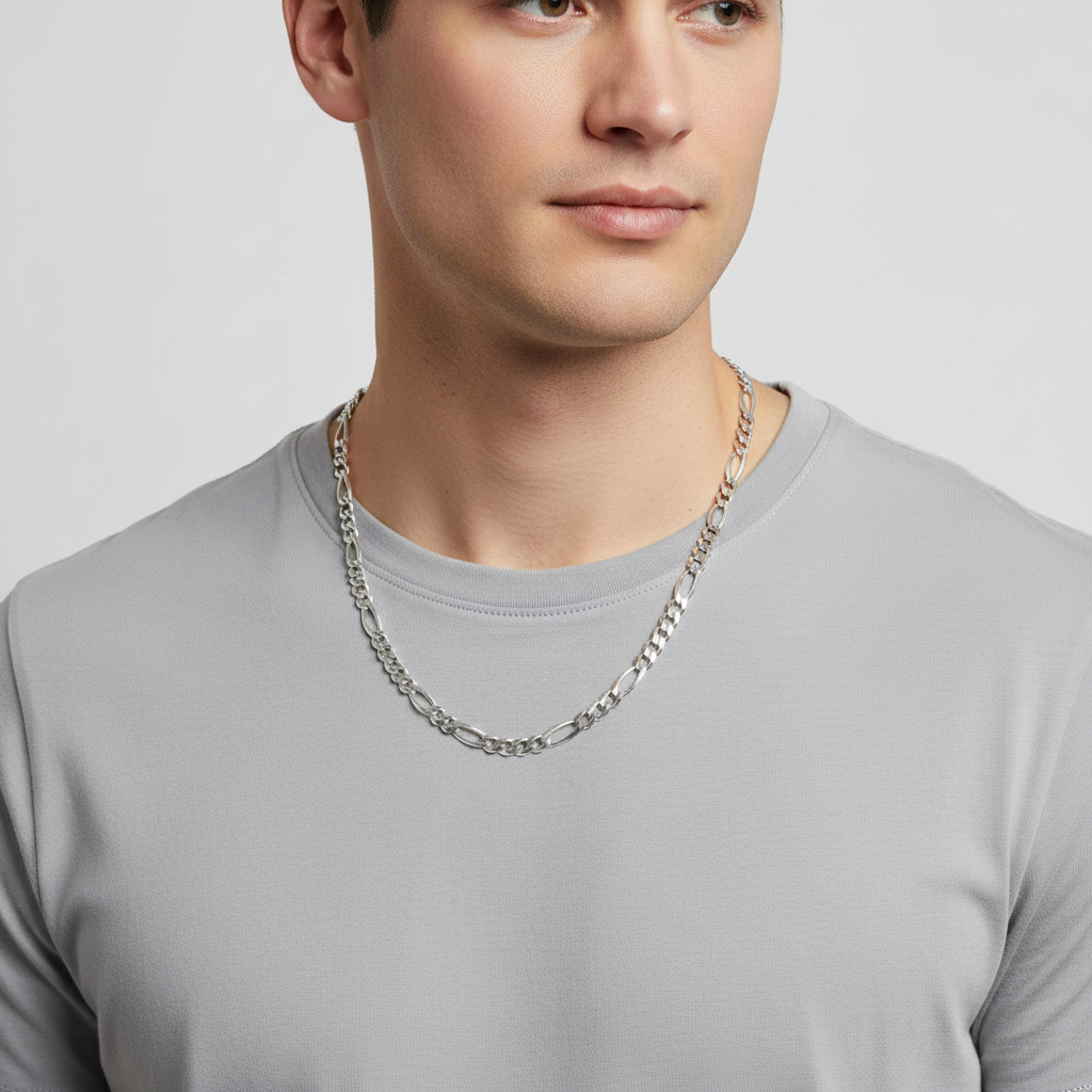 Silver 20" Figaro Chain