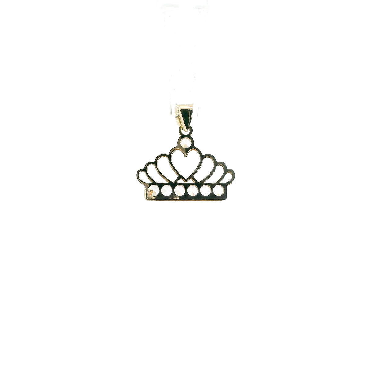10K Yellow Gold Cz Crown Pendant