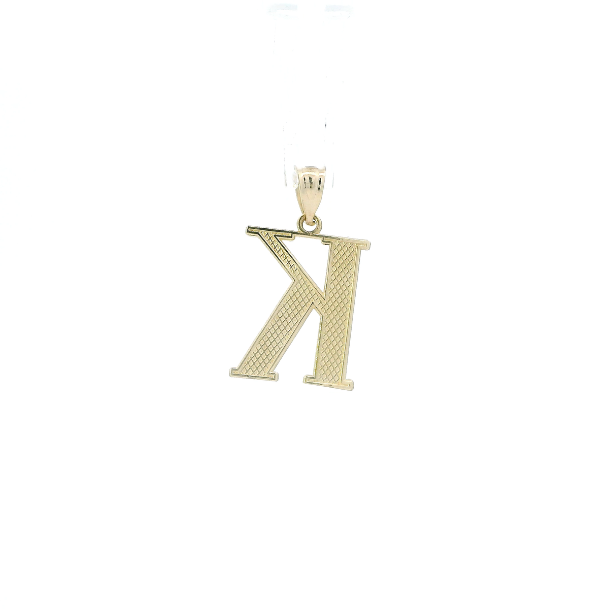 10K Yellow Gold Diamond Cut Letter "K" Pendant