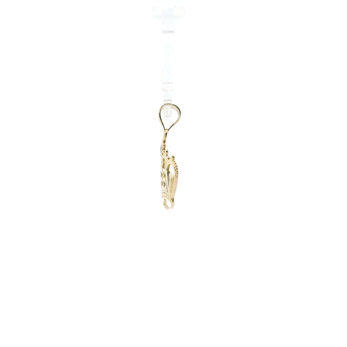 10K Yellow & White Gold "Queen" Crown Pendant