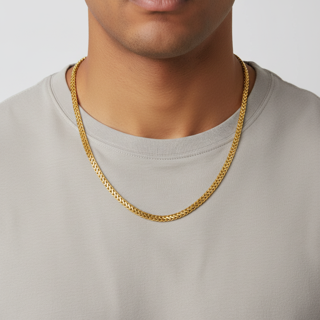 10K Yellow Gold 22" Hollow Franco Chain
