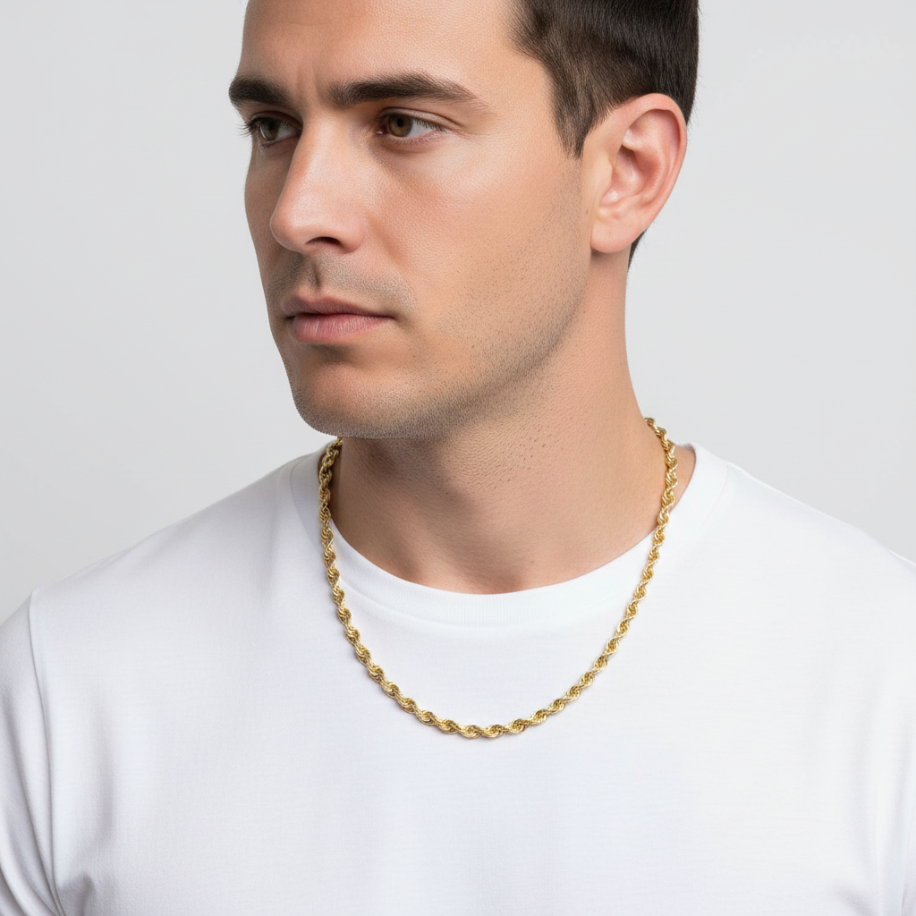 14K Yellow Gold 24" Rope Link Chain