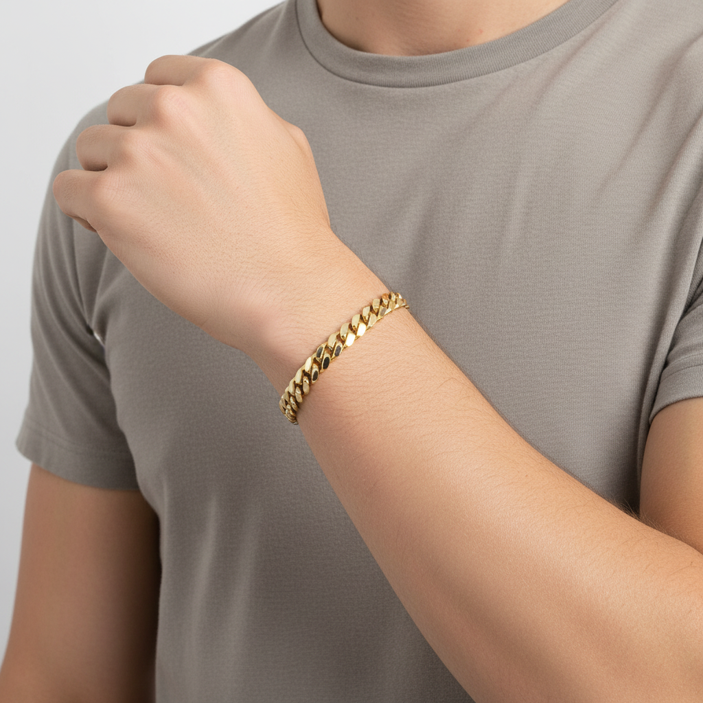 10K Yellow Gold 9" Cuban Link Bracelet