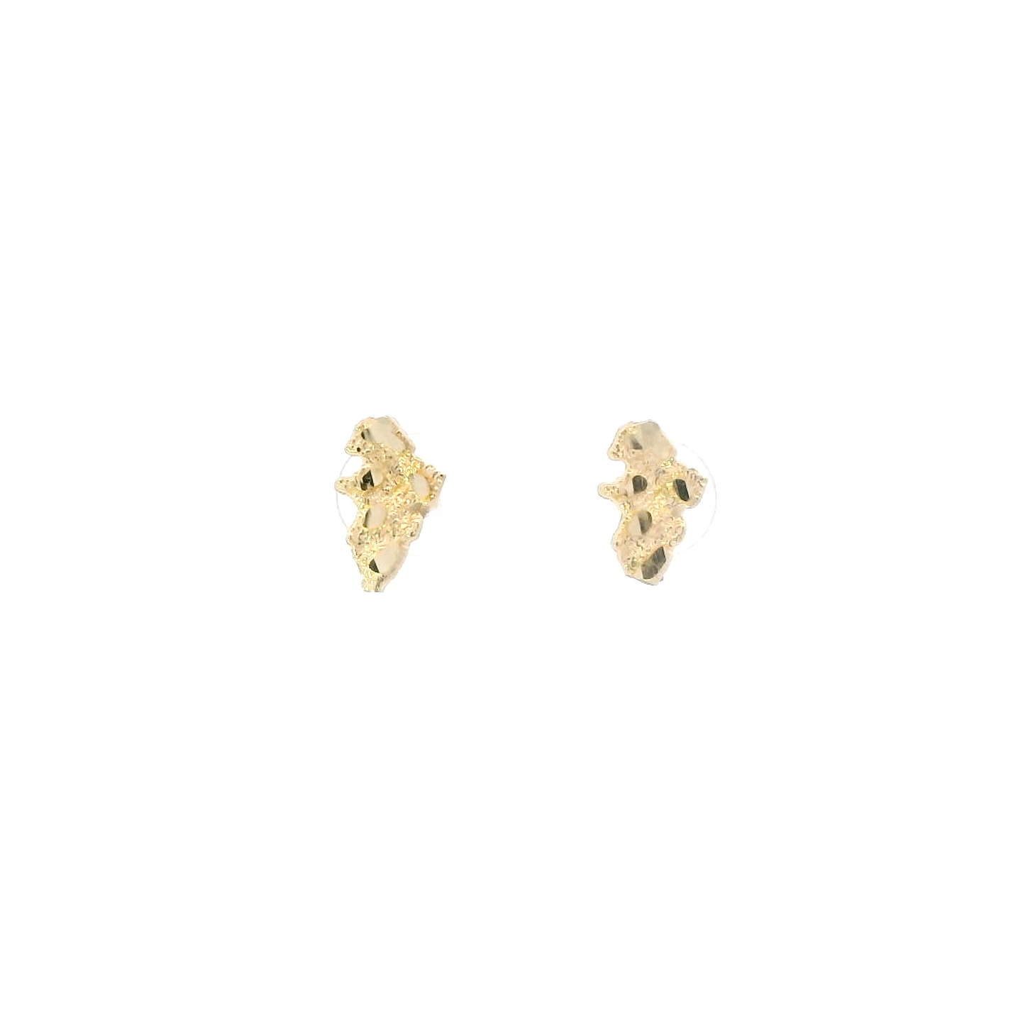 14K Yellow Gold Nugget Style Stud Earrings