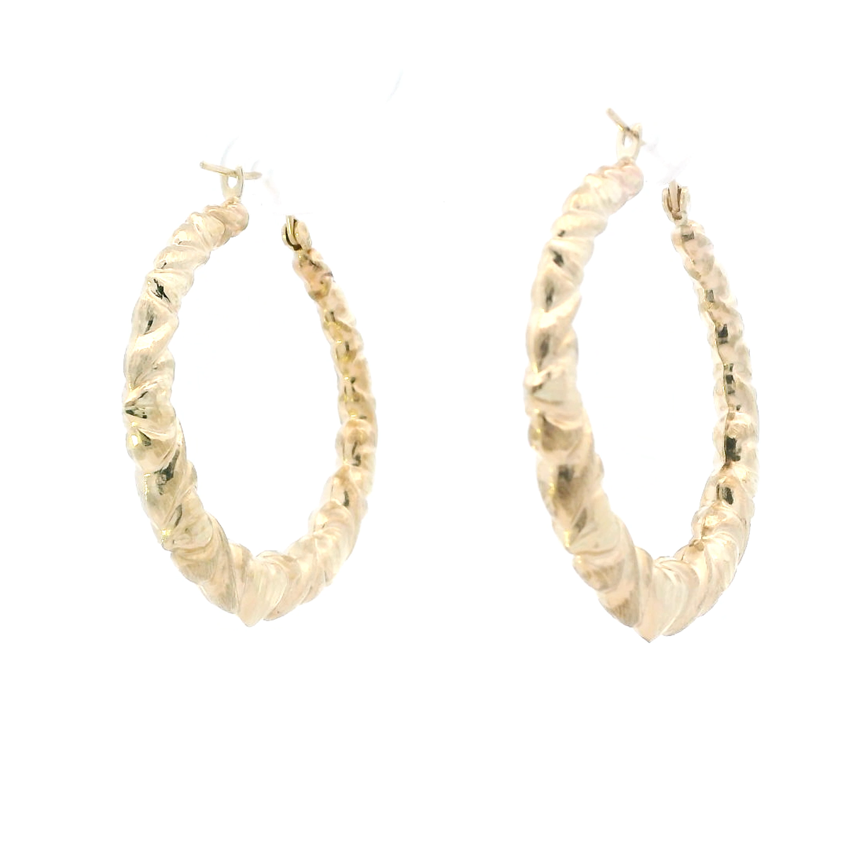 10K Yellow Gold Xo Heart Bamboo Earrings