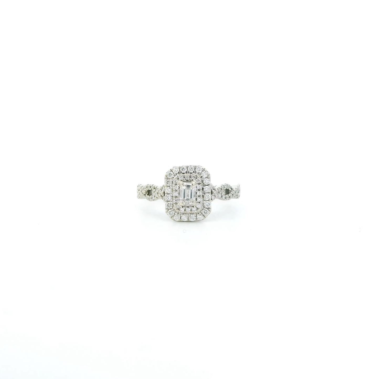 10K White Gold Diamond Womens Ring - 0.44ct