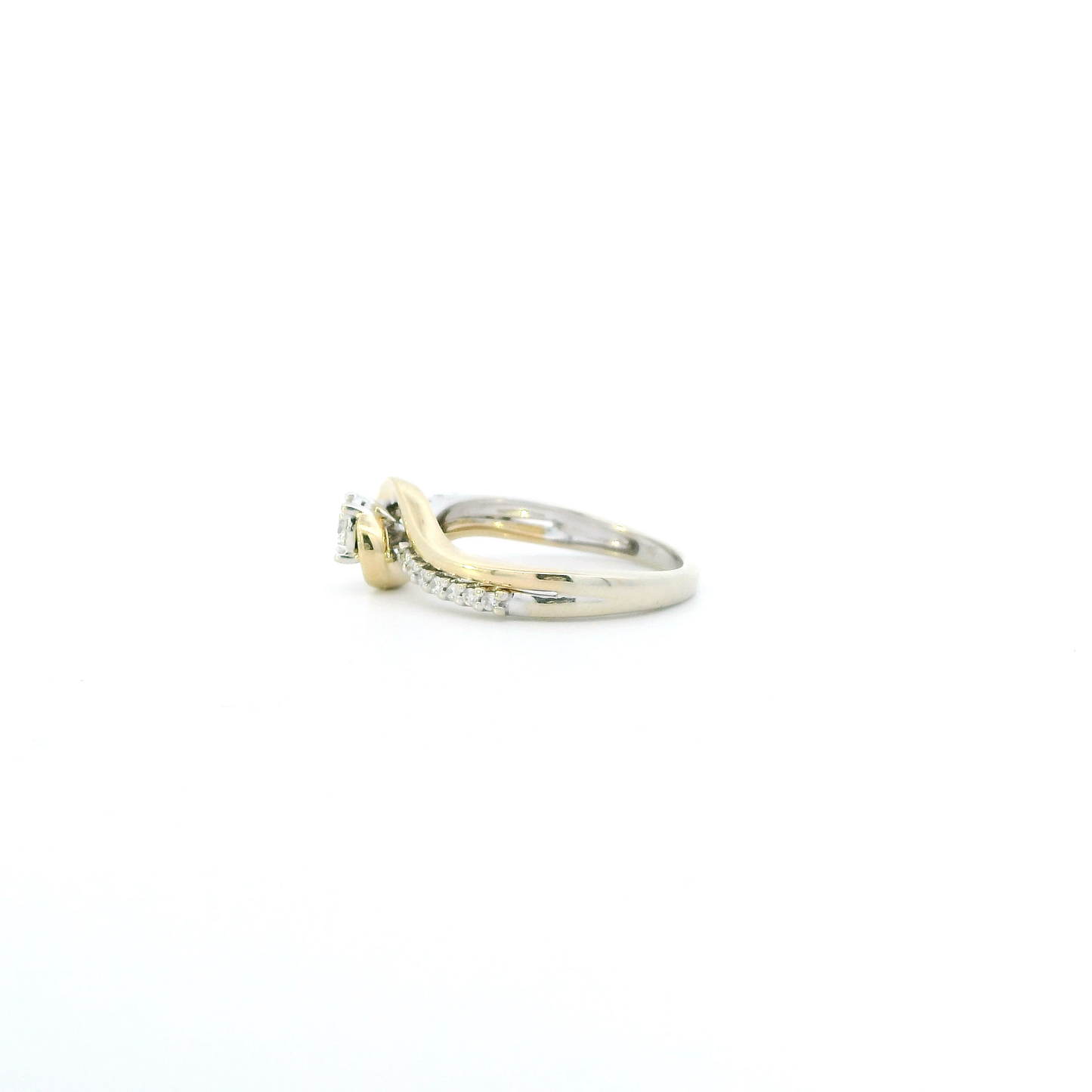 14K Yellow & White Gold Diamond Womens Ring - 0.21ct