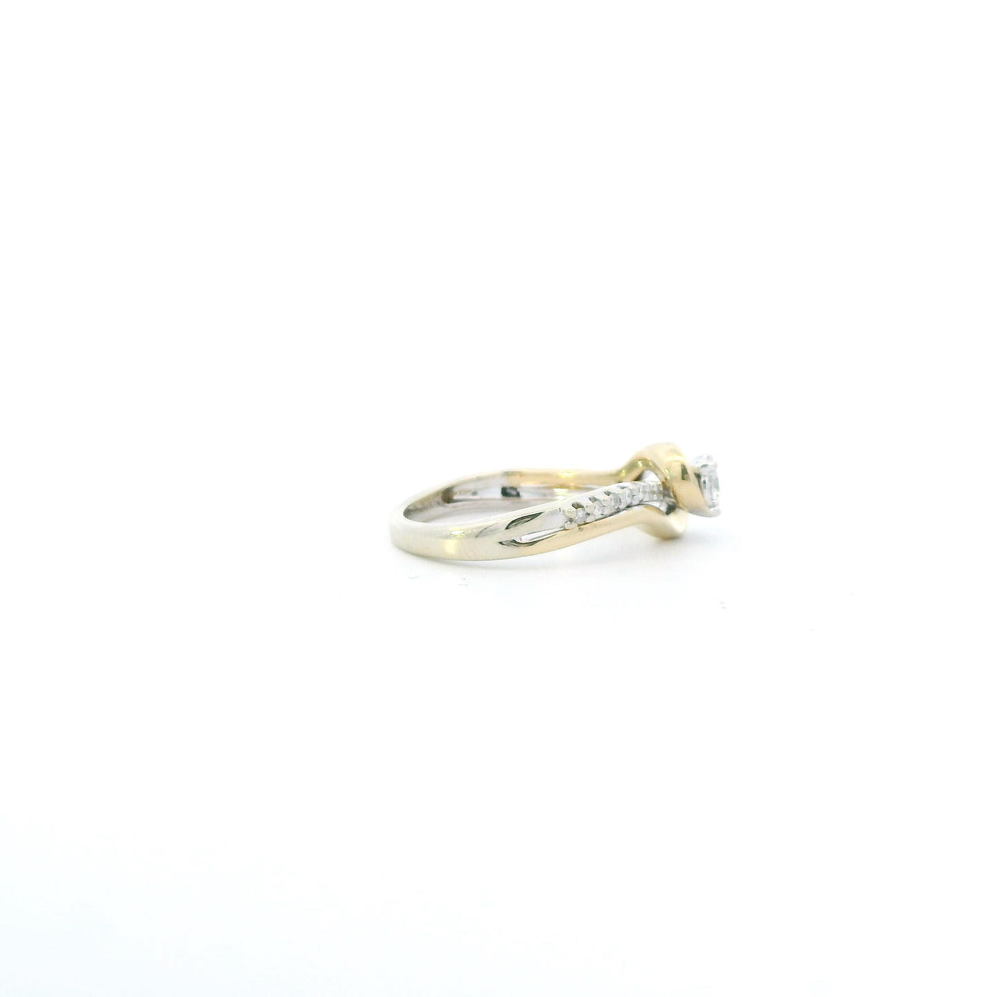 14K Yellow & White Gold Diamond Womens Ring - 0.21ct
