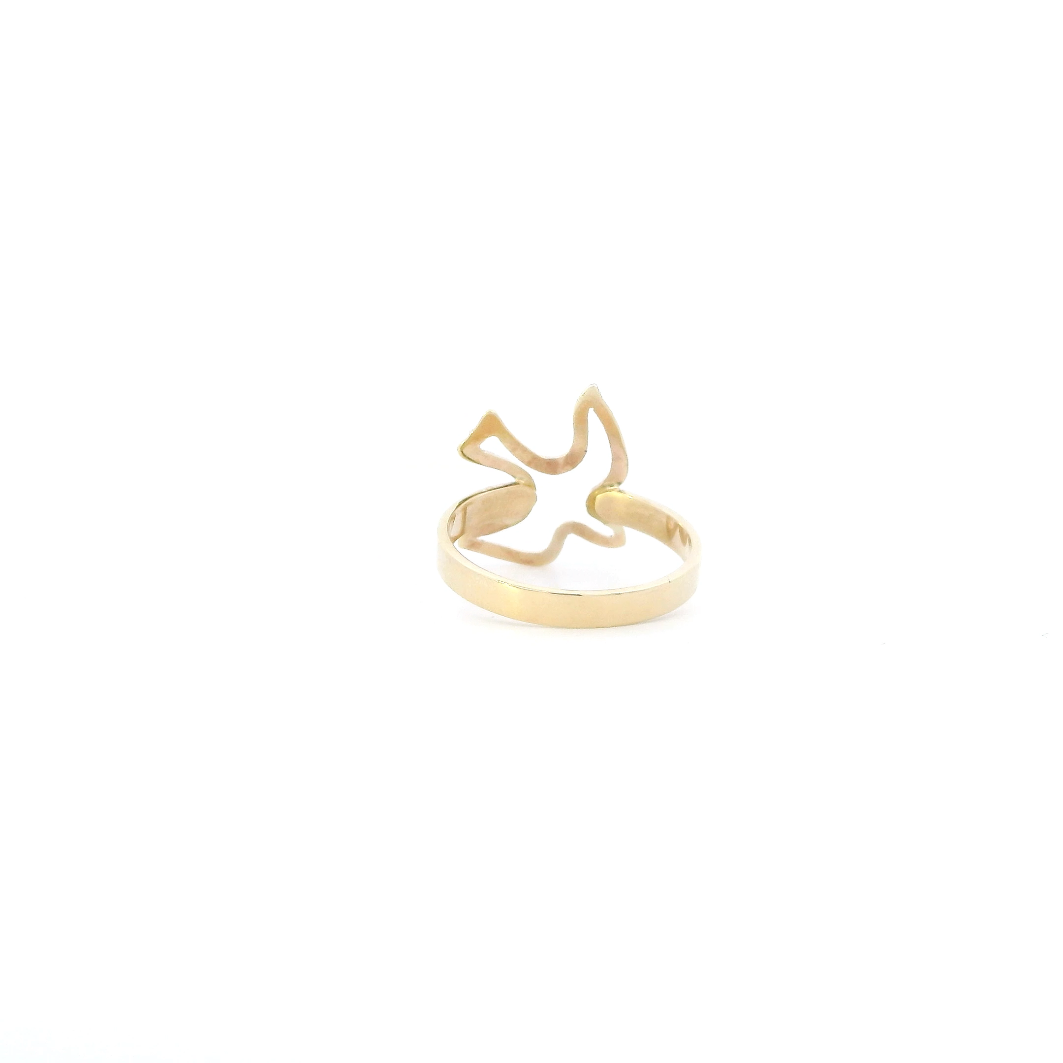 10K Yellow Gold Cut Out Dove Ring