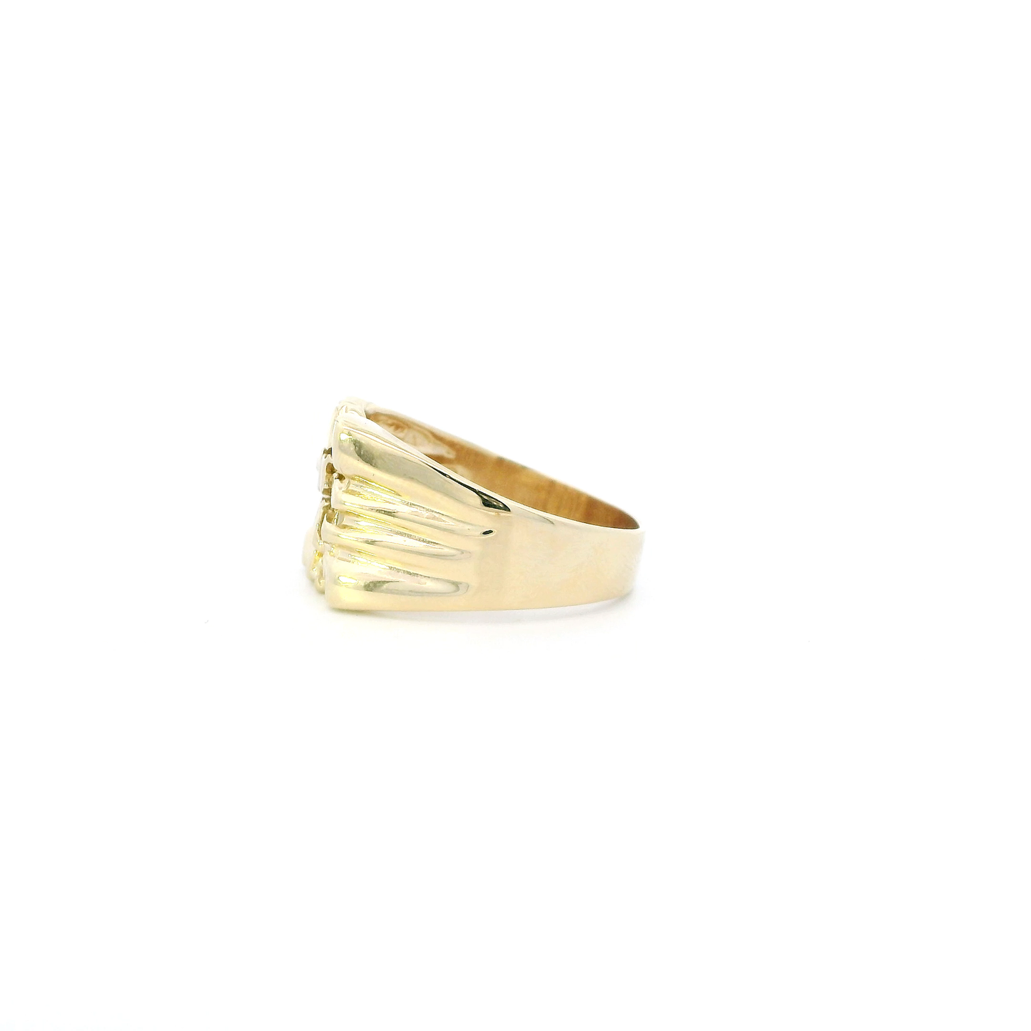 14K Yellow Gold Nugget Mens Ring