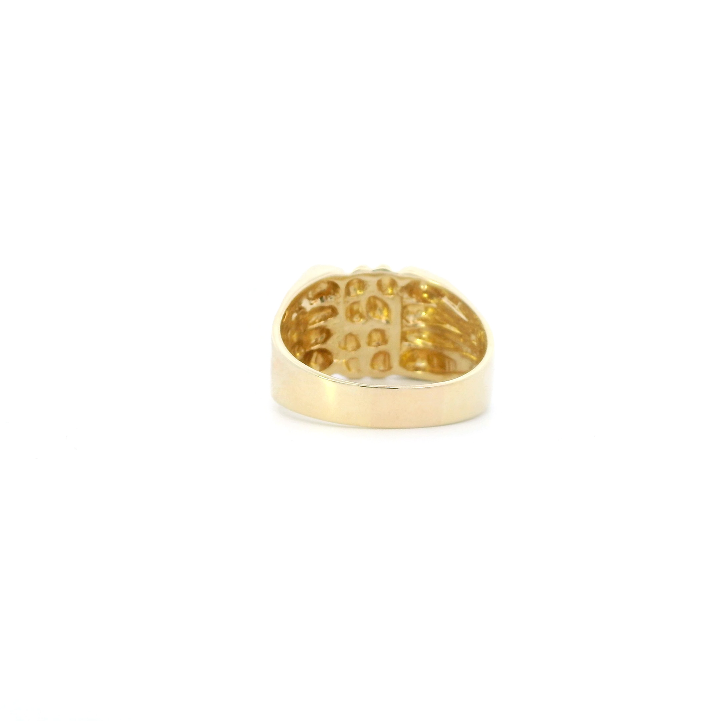 14K Yellow Gold Nugget Mens Ring