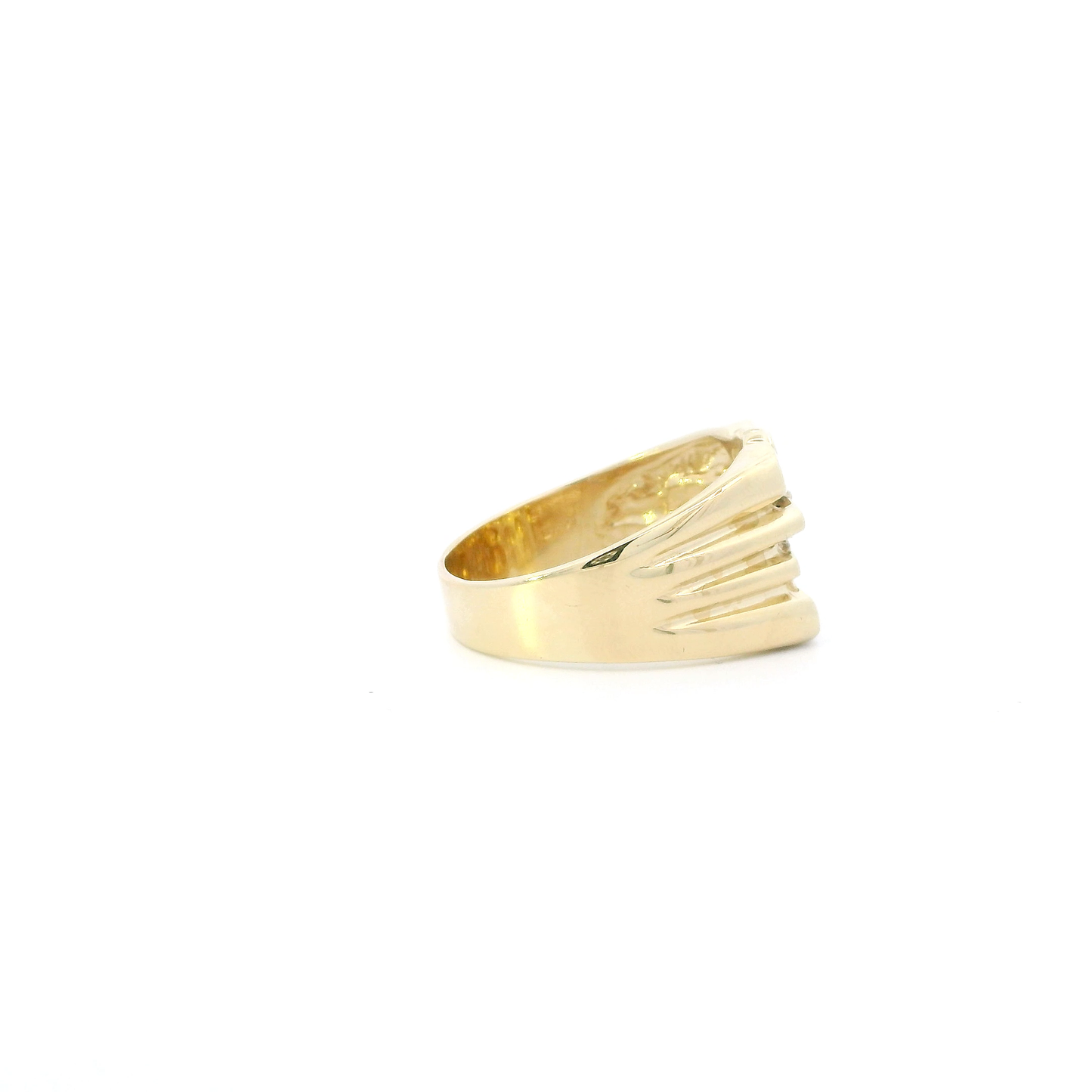 14K Yellow Gold Nugget Mens Ring
