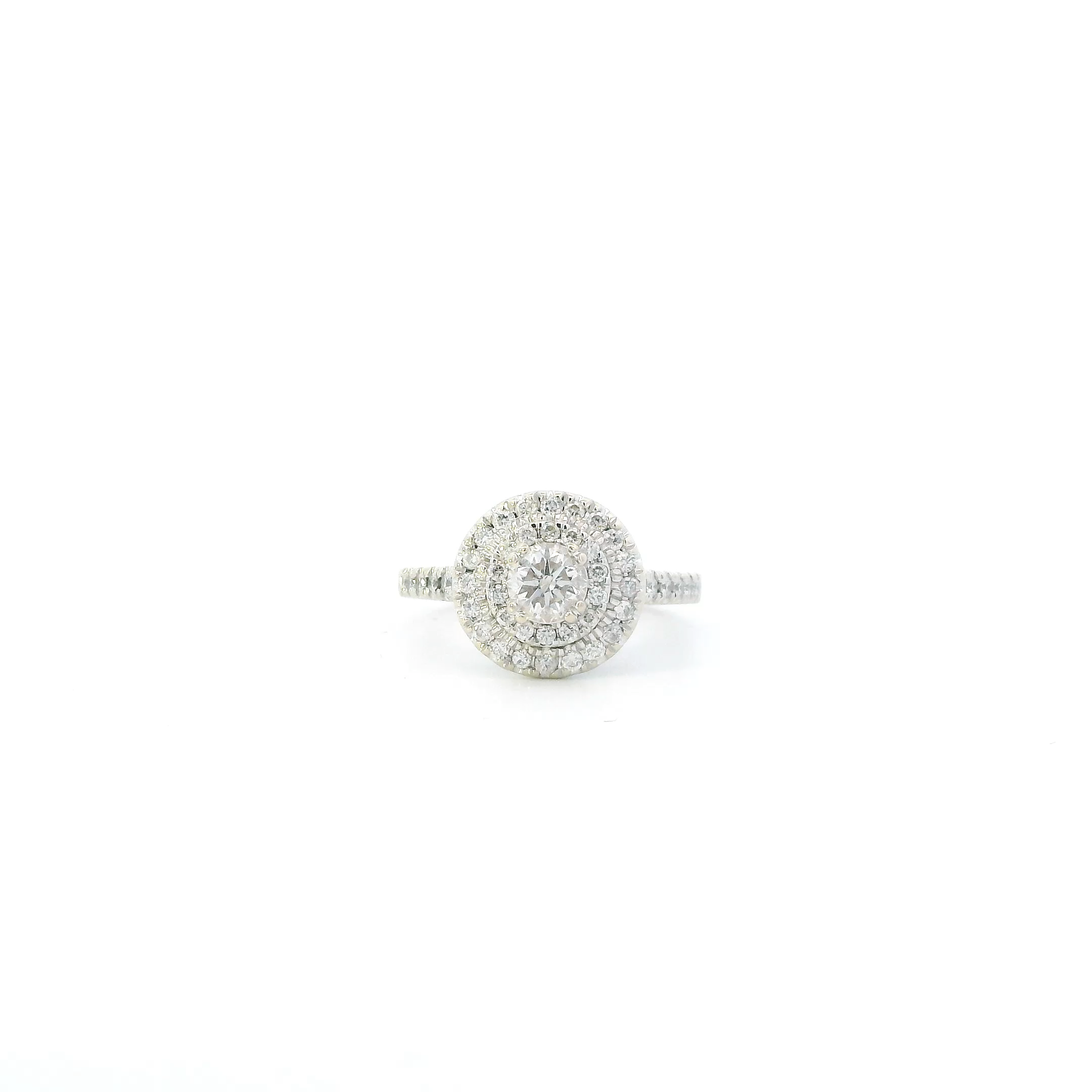 14K White Gold Diamond Womens Ring - 0.93ct
