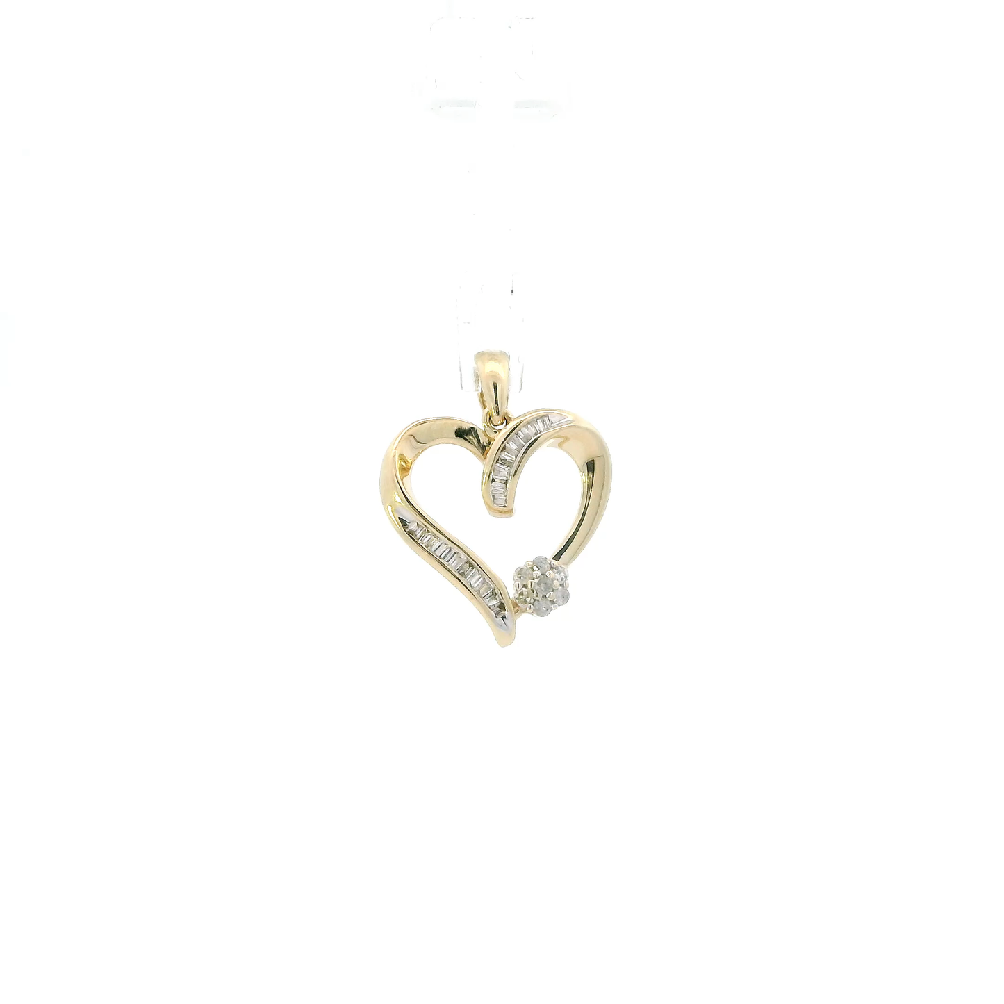 10K Yellow Gold Diamond Heart Pendant