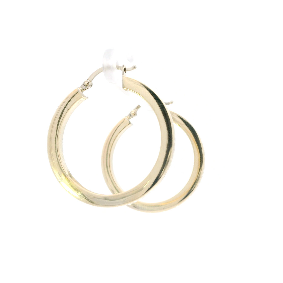 14K Yellow Gold Greek Design Hoop Earrings
