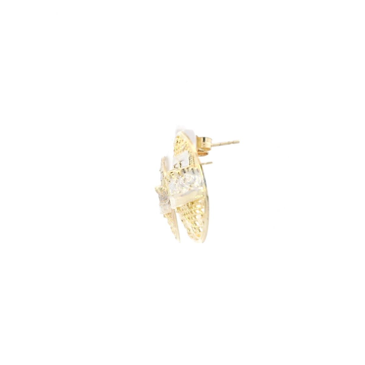 10K Yellow Gold Diamond Cut "Last Supper" Stud Earrings