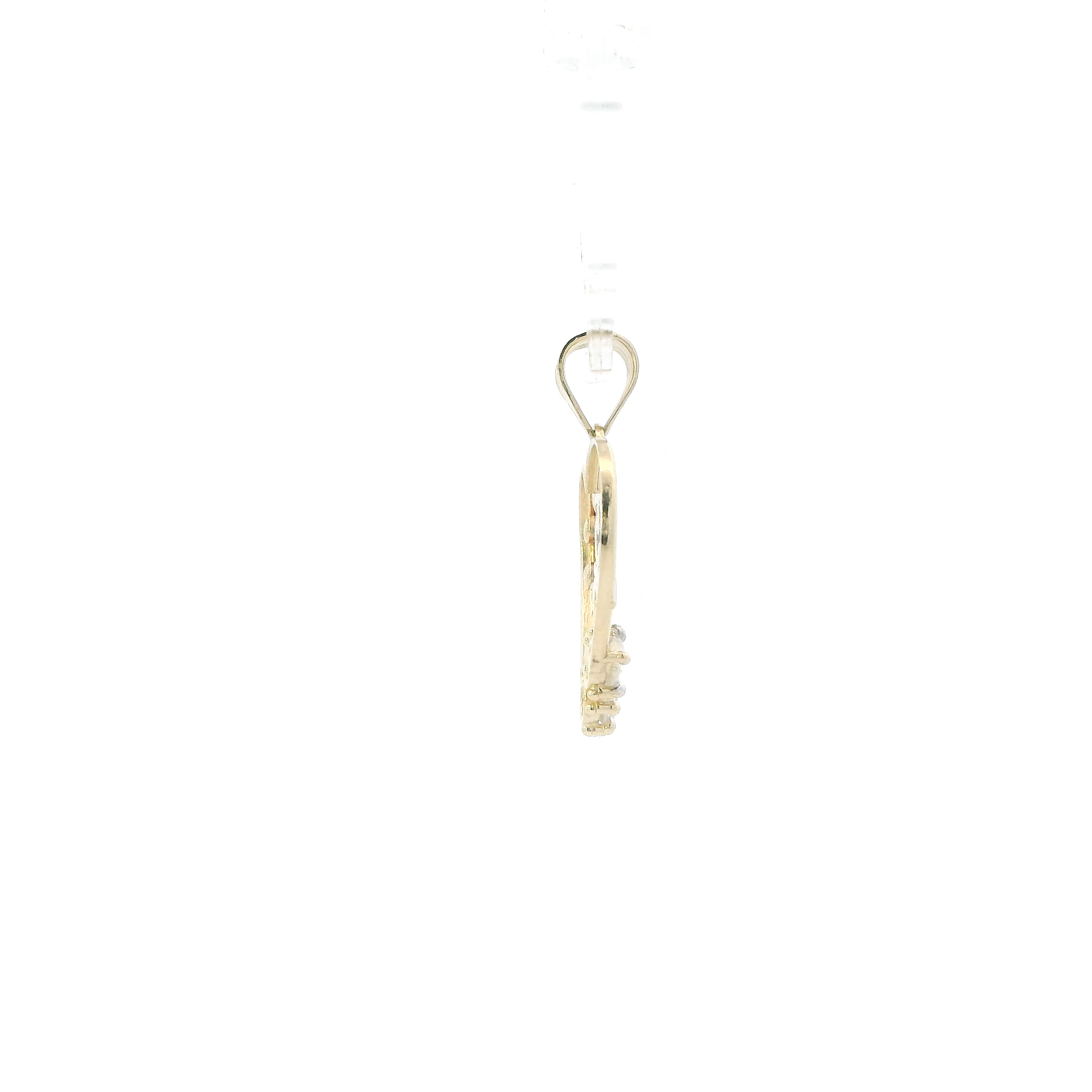 14K Tri Color Gold 15 Anos Heart & Dove Pendant