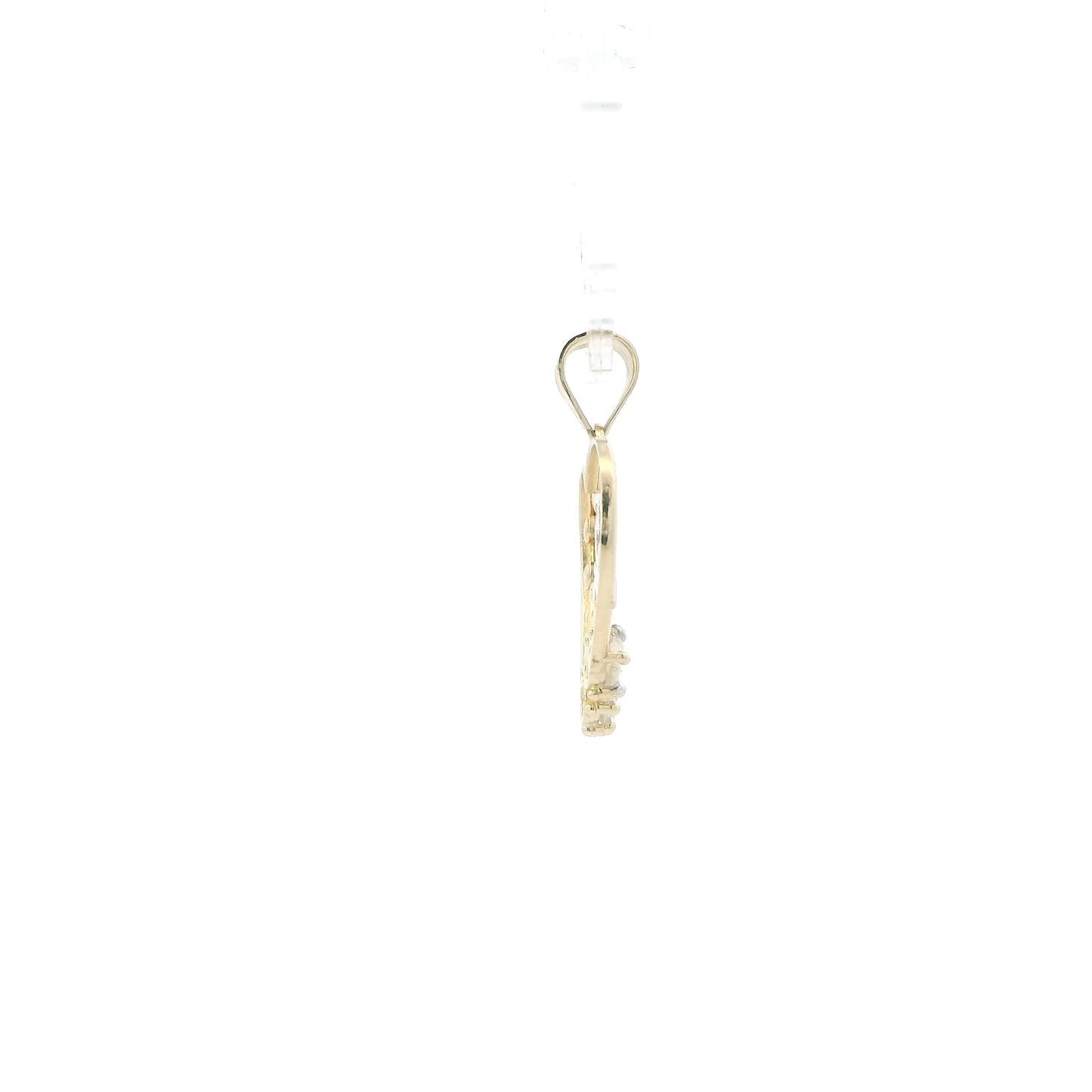 14K Tri Color Gold 15 Anos Heart & Dove Pendant