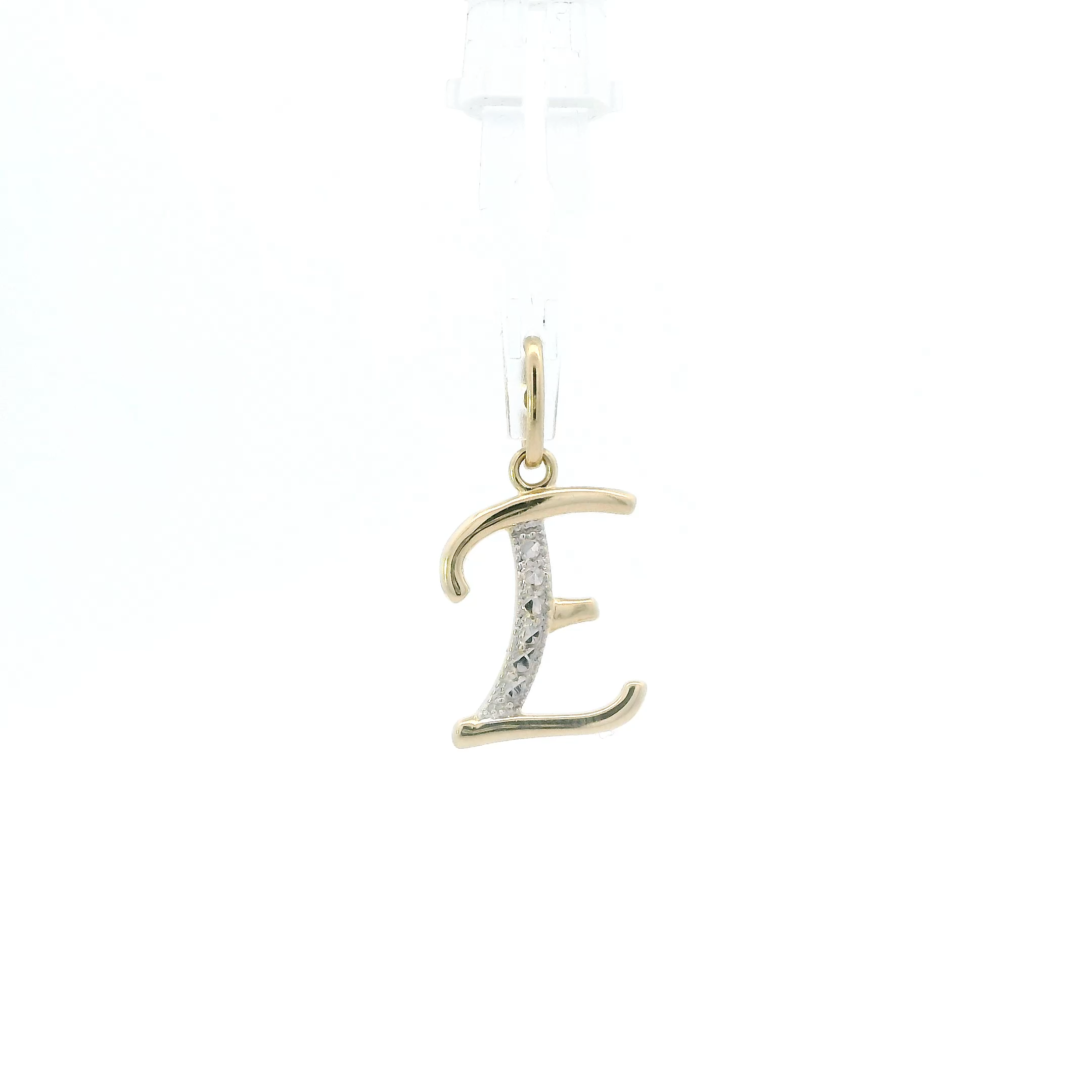 14K Yellow Gold Diamond Cut Letter 