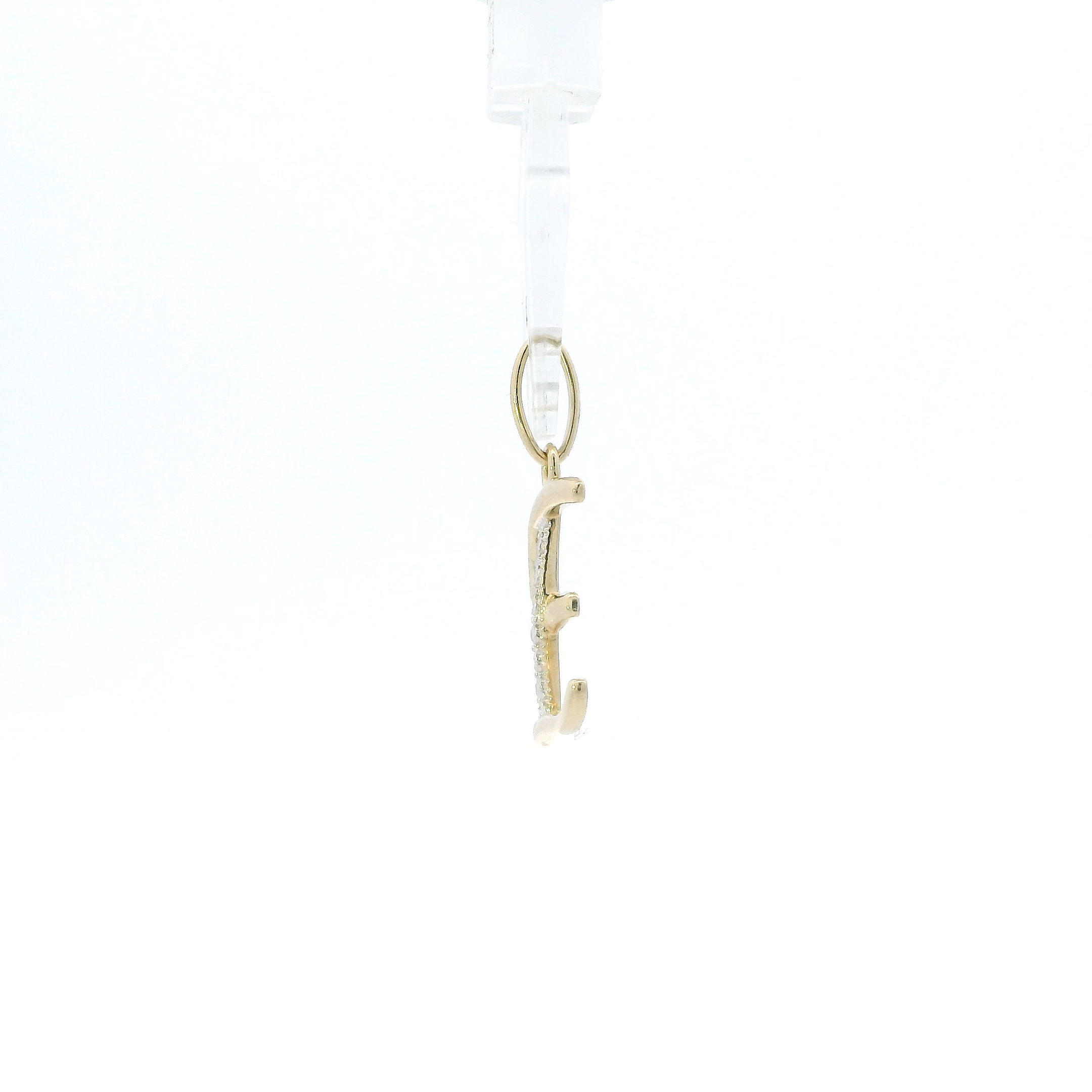 14K Yellow Gold Diamond Cut Letter 