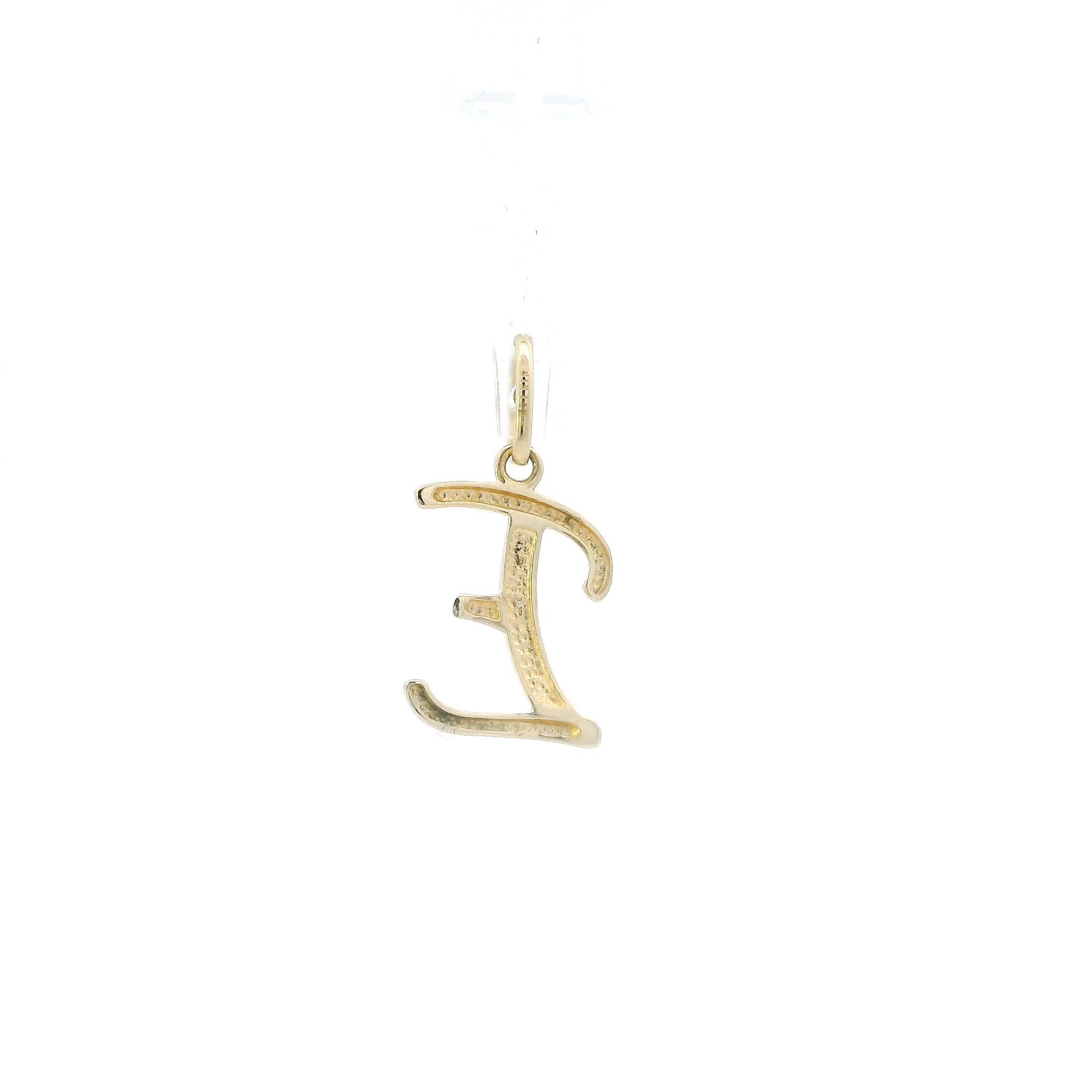14K Yellow Gold Diamond Cut Letter 