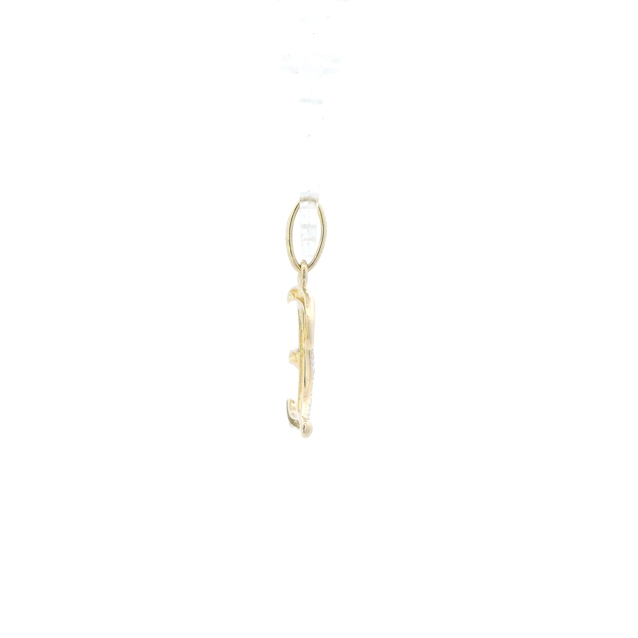 14K Yellow Gold Diamond Cut Letter 