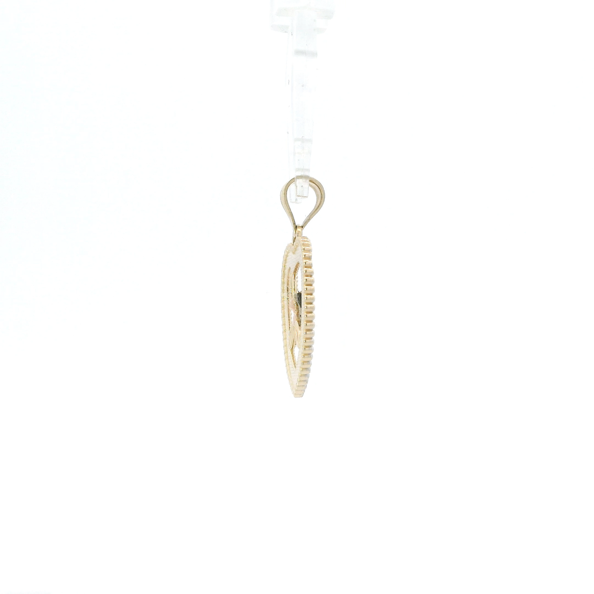 14K Tri Color Gold "15" Heart Pendant