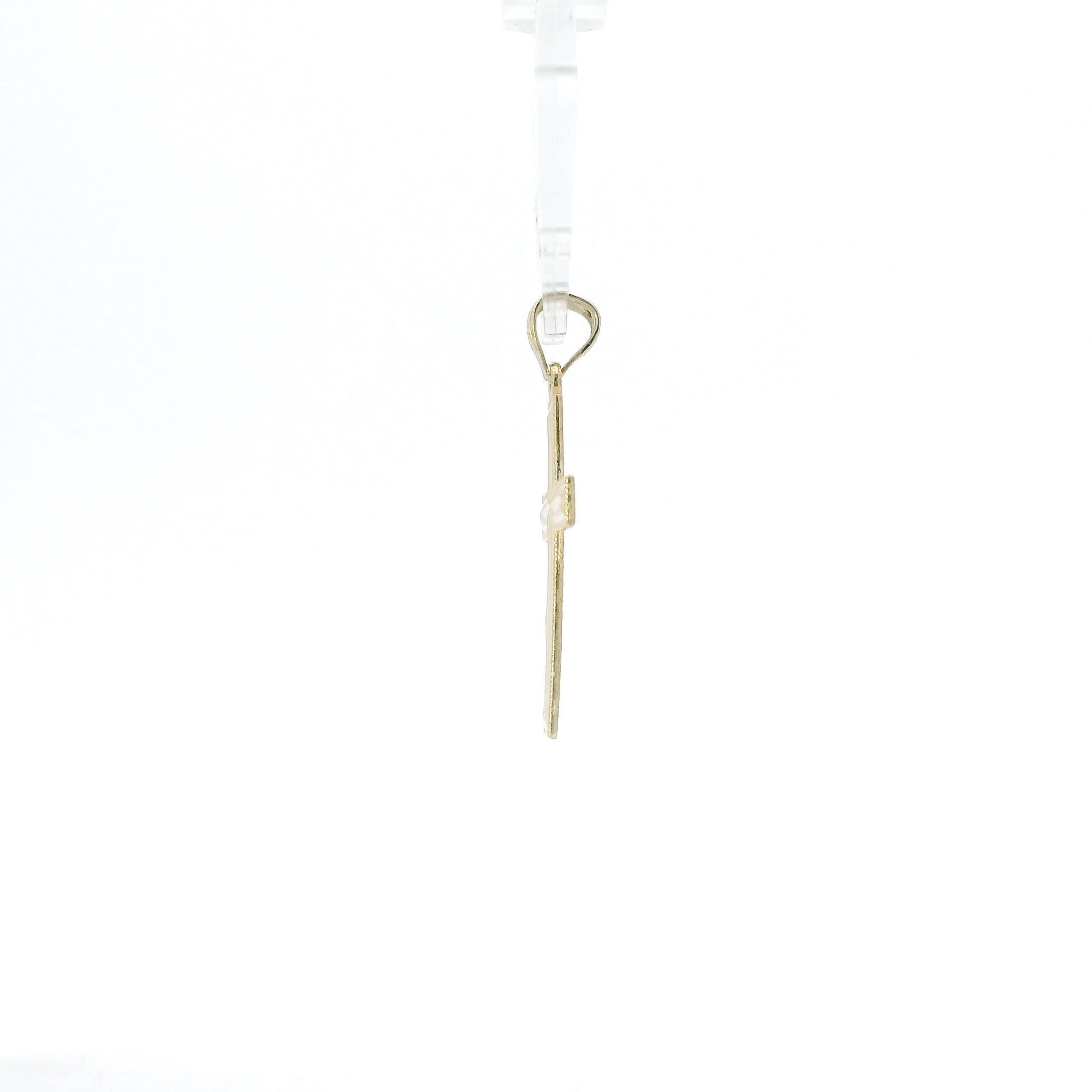 14K Yellow Gold Diamond Cut Cross Pendant
