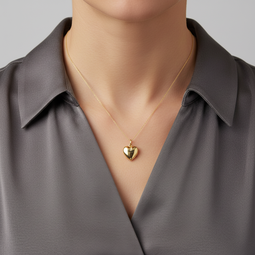 14K Yellow Gold Tiffany & Co Vintage Heart Locket Pendant