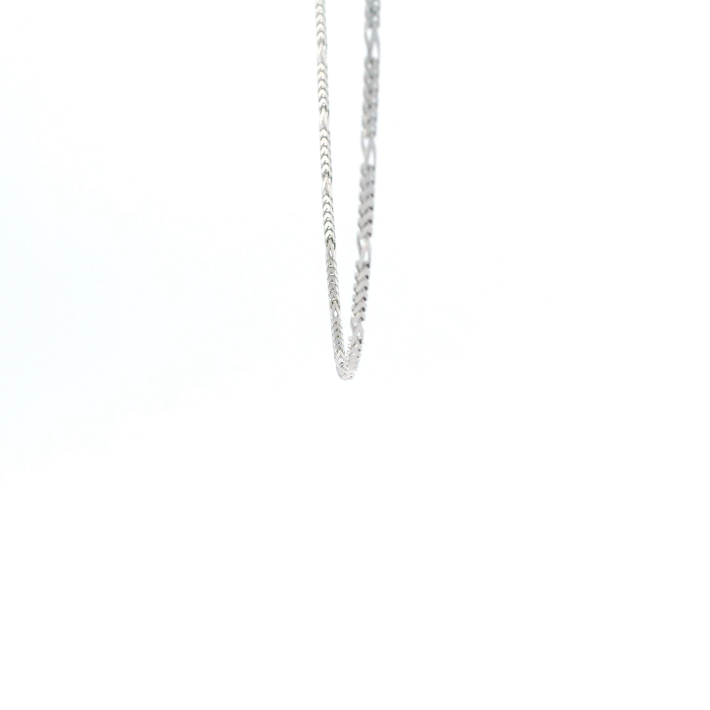 14K White Gold 17.5" Wheat Chain