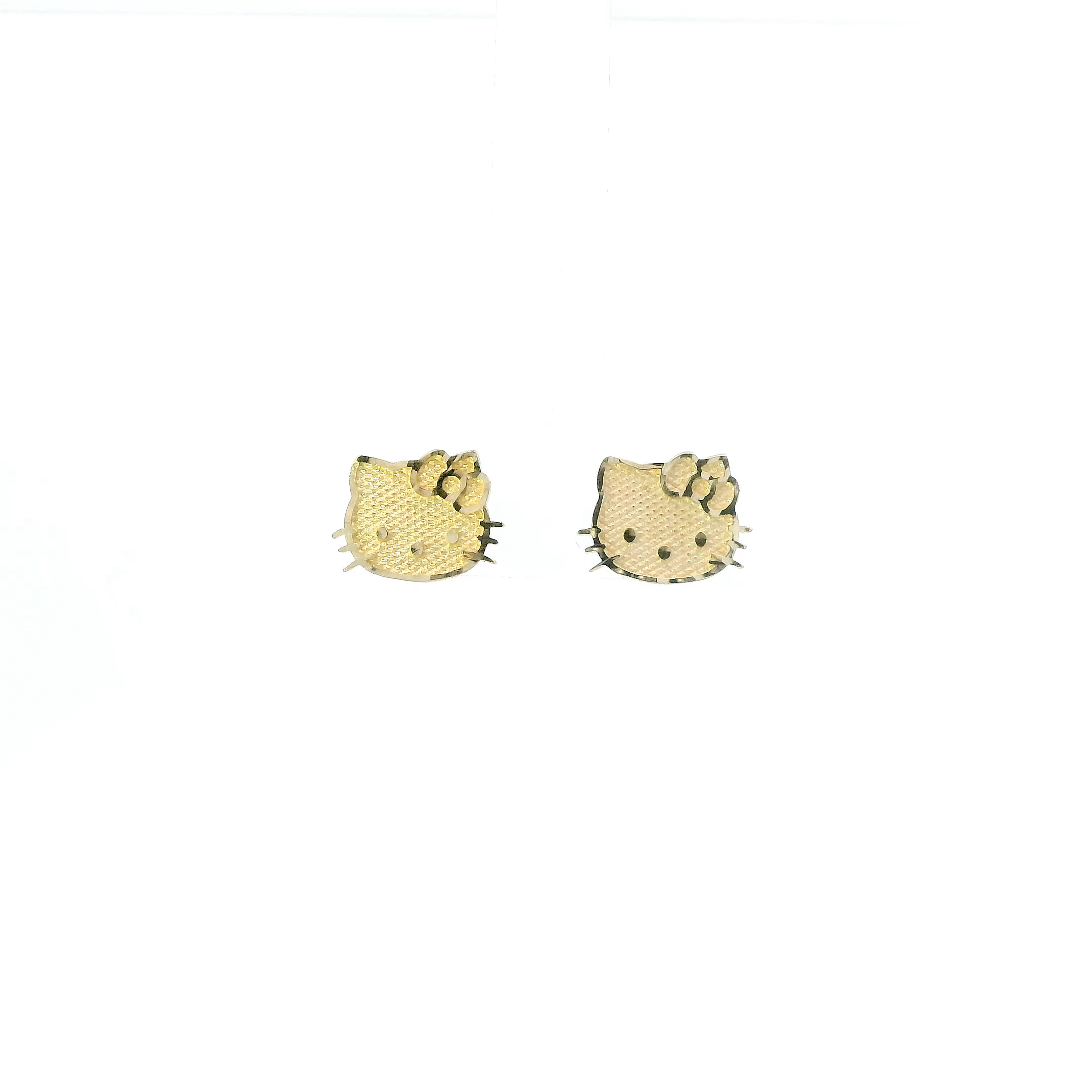 10K Yellow Gold Hello Kitty Stud Earrings