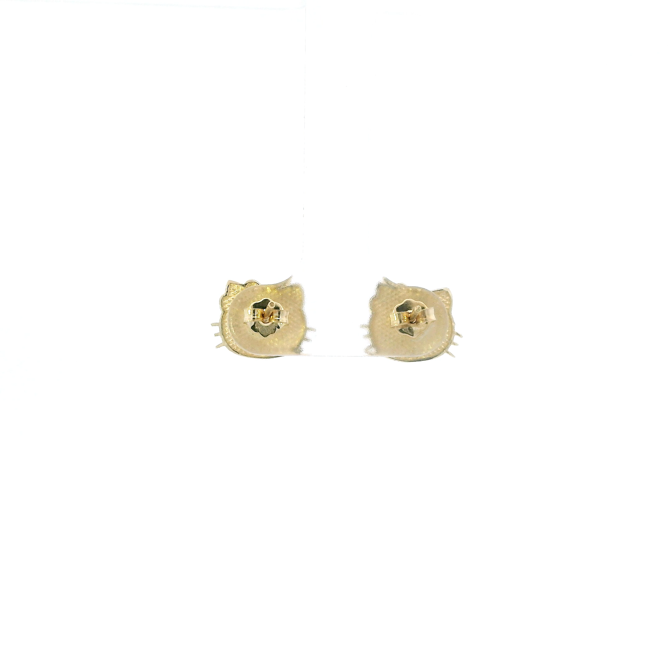 10K Yellow Gold Hello Kitty Stud Earrings